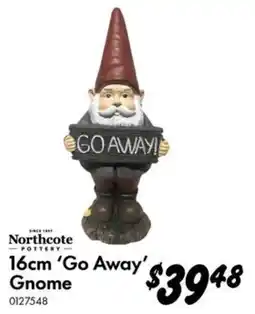 Bunnings Northcote Pottery 16cm 'Go Away' Gnome offer