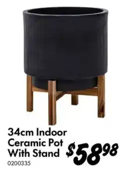 Bunnings 34cm Indoor Ceramic Pot With Stand offer