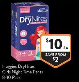 Foodworks Huggies DryNites Girls Night Time Pants offer