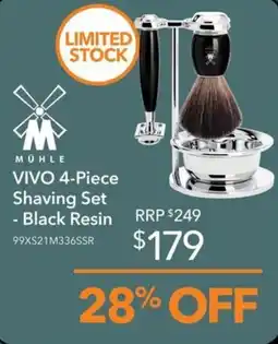 Shaver Shop Muhle VIVO 4-Piece Shaving Set - Black Resin offer