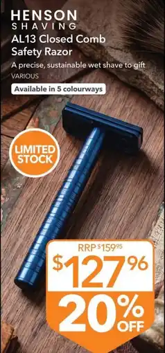 Shaver Shop Henson Shaving AL13 Closed Comb Safety Razor offer
