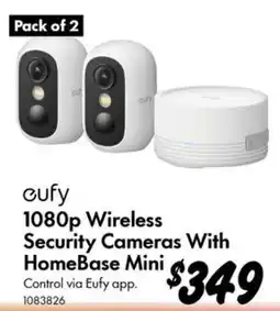 Bunnings Eufy 1080p Wireless Security Cameras With HomeBase Mini offer