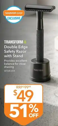 Shaver Shop Transform-U Double Edge Safety Razor with Stand offer