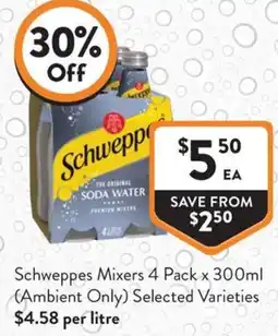 Foodworks Schweppes Mixers offer
