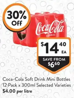 Foodworks Coca-Cola Soft Drink Mini Bottles offer