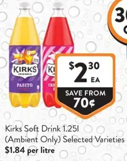 Foodworks Kirks Soft Drink offer