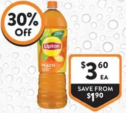 Foodworks Lipton Peach Ice Tea offer