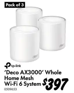 Bunnings tp-link 'Deco AX3000' Whole Home Mesh Wi-Fi 6 System offer