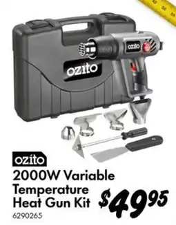 Bunnings Ozito 2000W Variable Temperature Heat Gun Kit offer