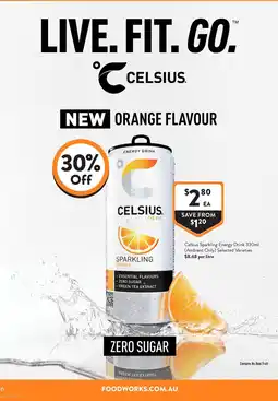 Foodworks Celsius Sparkling Energy Drink offer