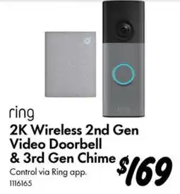 Bunnings ring 2K Wireless 2nd Gen Video Doorbell & 3rd Gen Chime offer