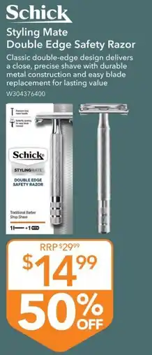 Shaver Shop Schick Styling Mate Double Edge Safety Razor offer