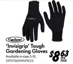 Bunnings Cyclone 'Invisigrip' Tough Gardening Gloves offer