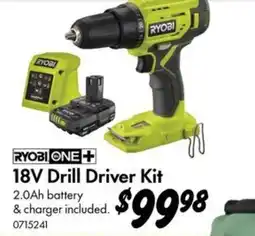 Bunnings RYOBI ONE+ 18V Drill Driver Kit offer