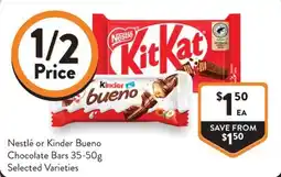 Foodworks Nestlé or Kinder Bueno Chocolate Bars offer