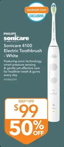 Shaver Shop Philips sonicare Sonicare 4100 Electric Toothbrush - White offer
