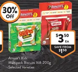 Foodworks Arnott's Kids Multipack Biscuits offer