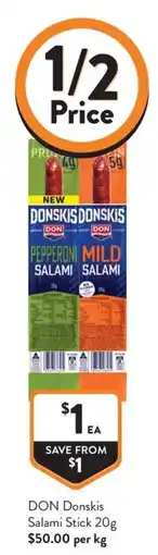Foodworks DON Donskis Salami Stick offer