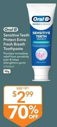 Shaver Shop Oral-B Sensitive Teeth Protect Extra Fresh Breath Toothpaste offer