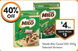 Foodworks Nestlé Milo Cereal offer