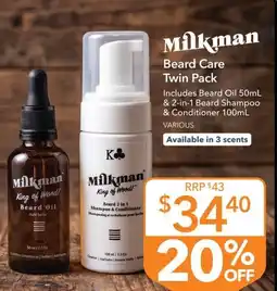 Shaver Shop Milkman Beard Care Twin Pack offer