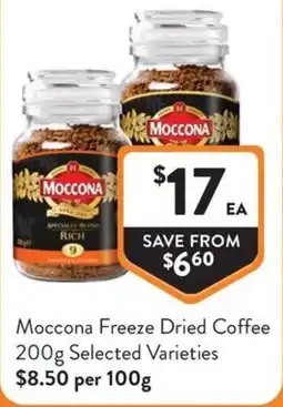 Foodworks Moccona Freeze Dried Coffee 200g Selected Varieties offer