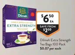 Foodworks Dilmah Extra Strength Tea Bags offer