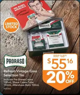 Shaver Shop Proraso Refresh Vintage Gino Selection Tin offer