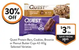 Foodworks Quest Protein Bars, Cookies, Brownie or Peanut Butter Cups offer
