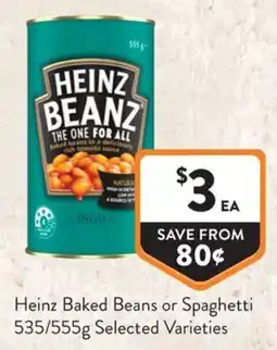 Foodworks Heinz Baked Beans or Spaghetti offer