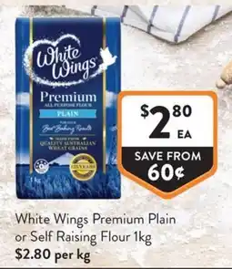 Foodworks White Wings Premium Plain or Self Raising Flour offer