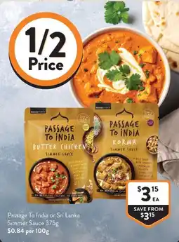 Foodworks Passage To India Simmer Sauce offer