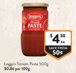 Foodworks Leggo's Tomato Paste offer