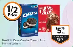 Foodworks Nestlé Kit Kat or Oreo Ice Cream 4 Pack offer