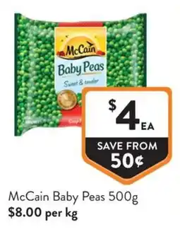 Foodworks McCain Baby Peas offer