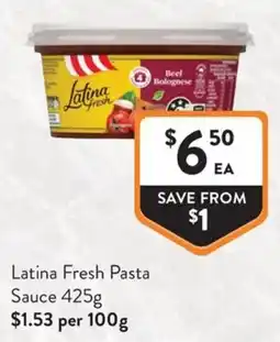 Foodworks Latina Fresh Pasta Sauce offer