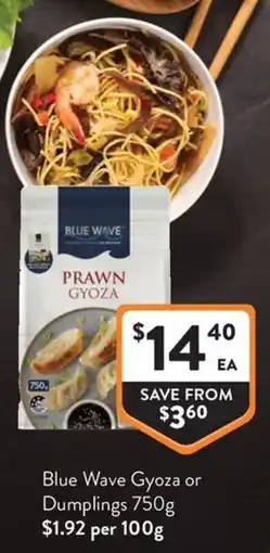 Foodworks Blue Wave Prawn Gyoza offer