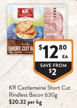 Foodworks KR Castlemaine Short Cut Rindless Bacon offer