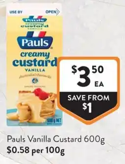 Foodworks Pauls Vanilla Custard offer