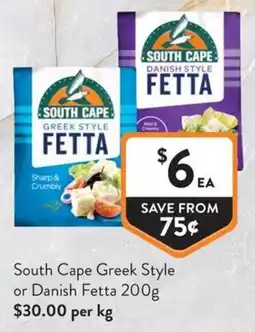 Foodworks South Cape Greek Style or Danish Fetta offer