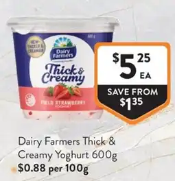 Foodworks Dairy Farmers Thick & Creamy Yoghurt offer