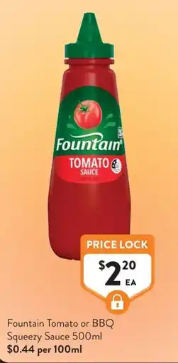 Foodworks Fountain Tomato Sauce offer