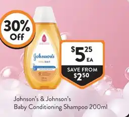 Foodworks Johnson's Baby Conditioning Shampoo offer