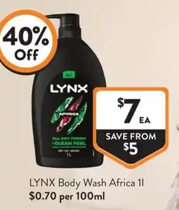 Foodworks Lynx Body Wash Africa offer
