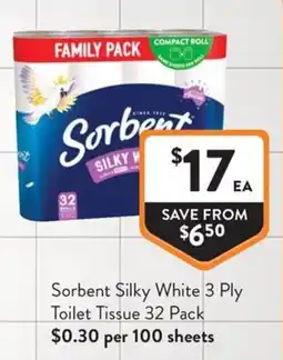 Foodworks Sorbent Silky White Toilet Tissue offer