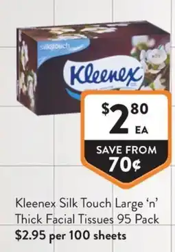 Foodworks Kleenex Silk Touch Large 'n' Thick Facial Tissues offer