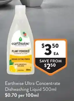 Foodworks Earthwise Ultra Concentrate Dishwashing Liquid offer