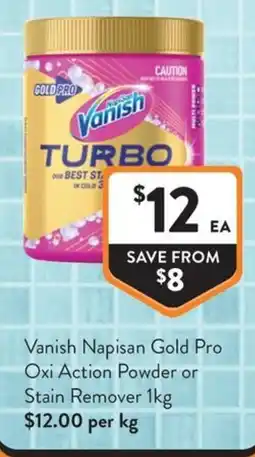 Foodworks Vanish Napisan Gold Pro Oxi Action Powder offer