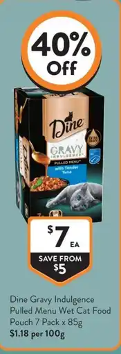 Foodworks Dine Gravy Indulgence Pulled Menu Wet Cat Food offer
