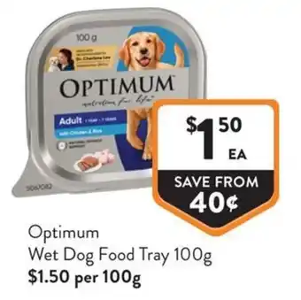 Foodworks Optimum Wet Dog Food Tray offer